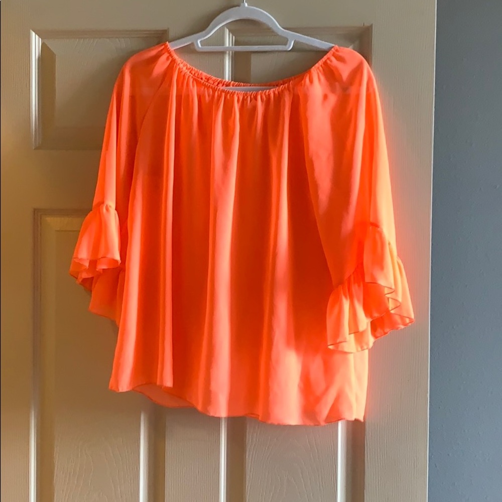 Sheer orange blouse